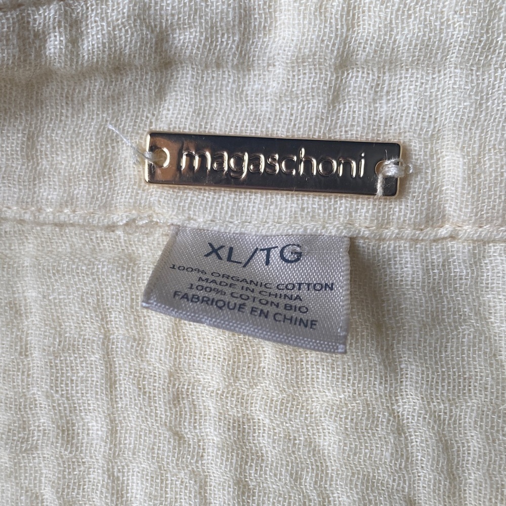 Magaschoni Cream Organic Cotton Textured Top - Picture 2 of 5